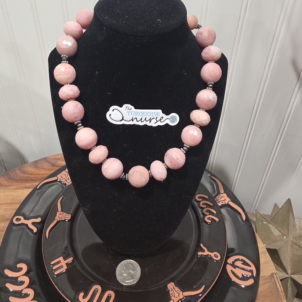 Pink Bead Statement Necklace